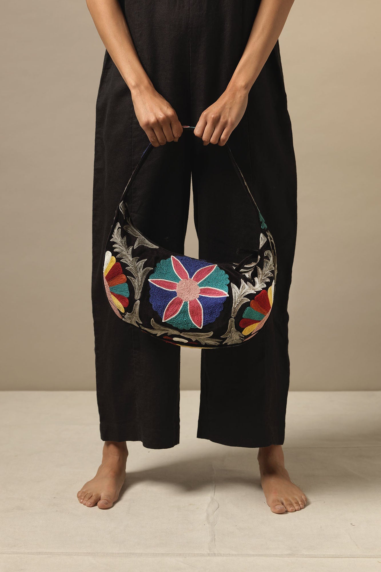 Bag Baggette Embroidered Velvet