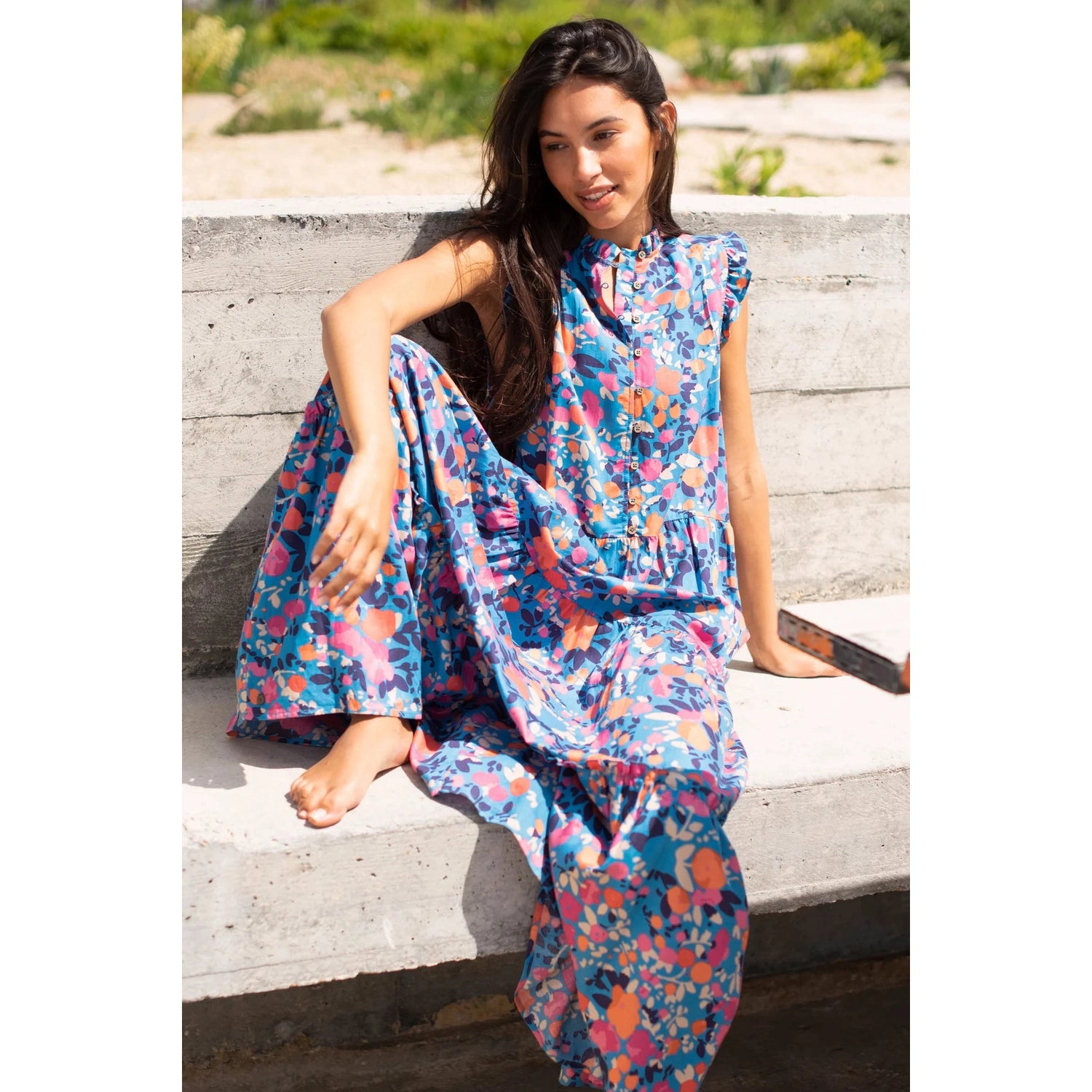 Bloom Floral Maxi Dress-Brakeburn-Blue Water Clothing