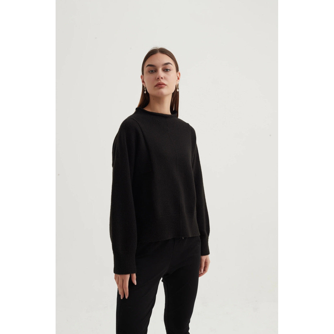 Relaxed High Neck Knit-Tirelli-Blue Water Clothing