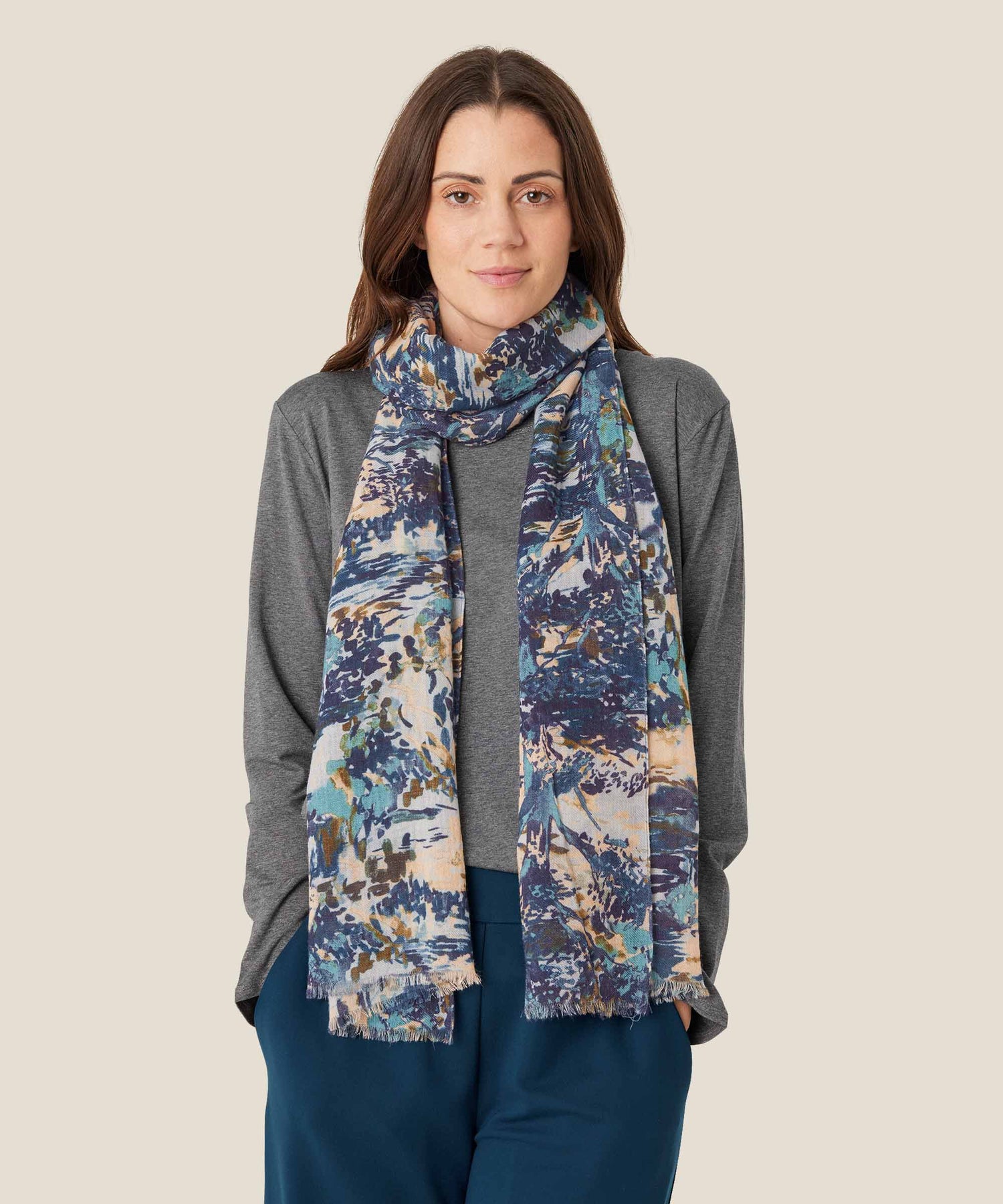 Assana Printed Wool Scarf