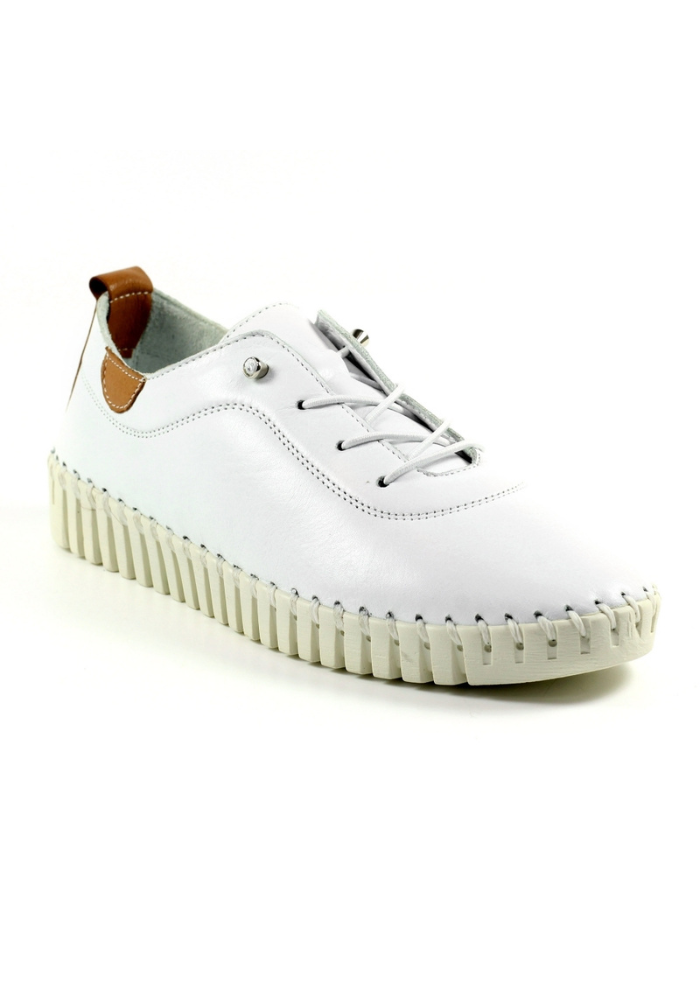 Flamborough White Leather Shoe