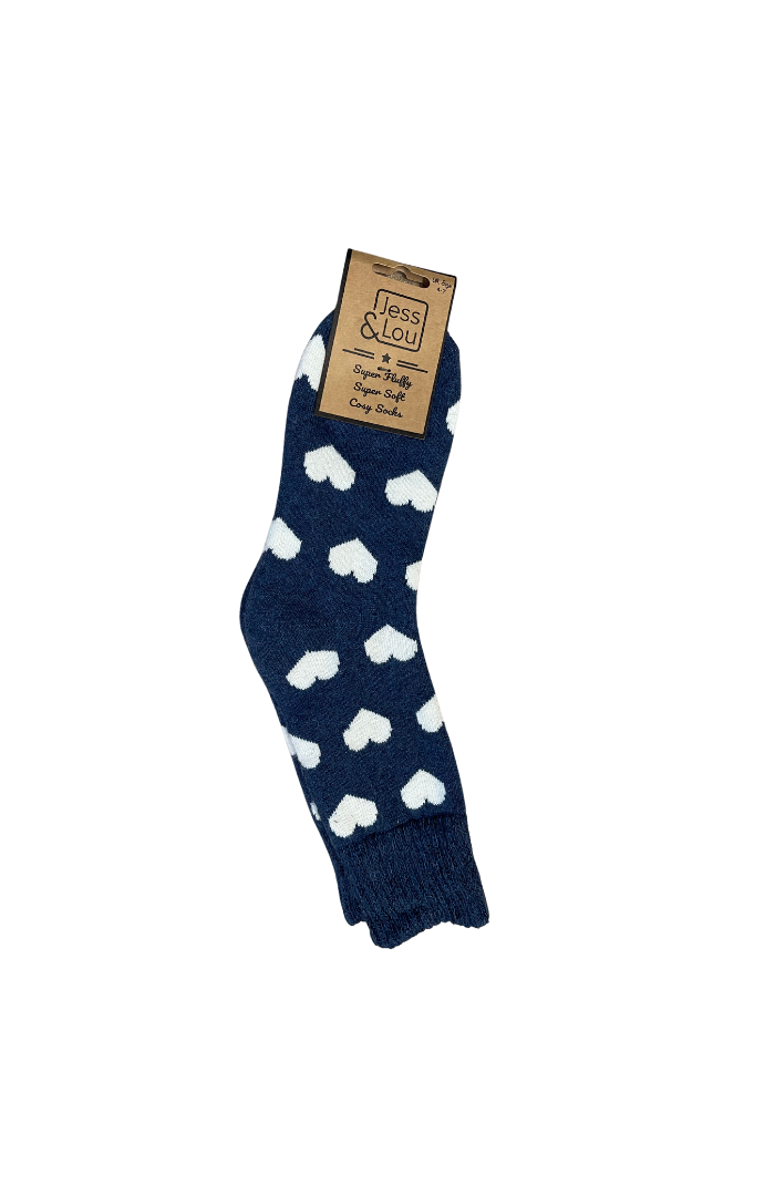 Gerippte Socken „Happy Hearts“.