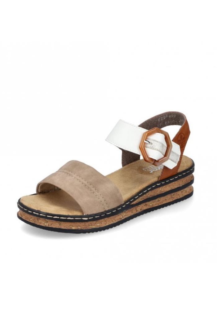 Beige Small Wedge Sandals