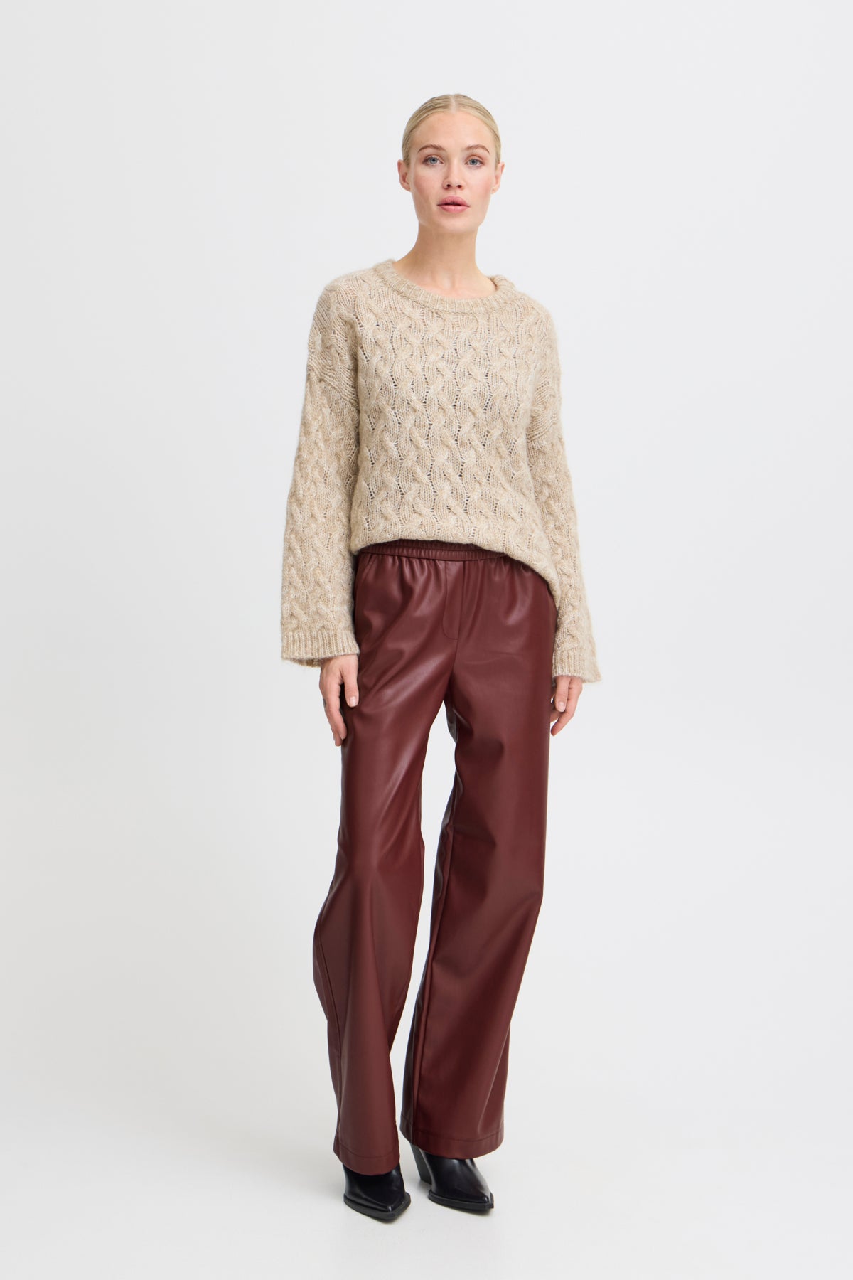 Daja Leather look Jogger Pants