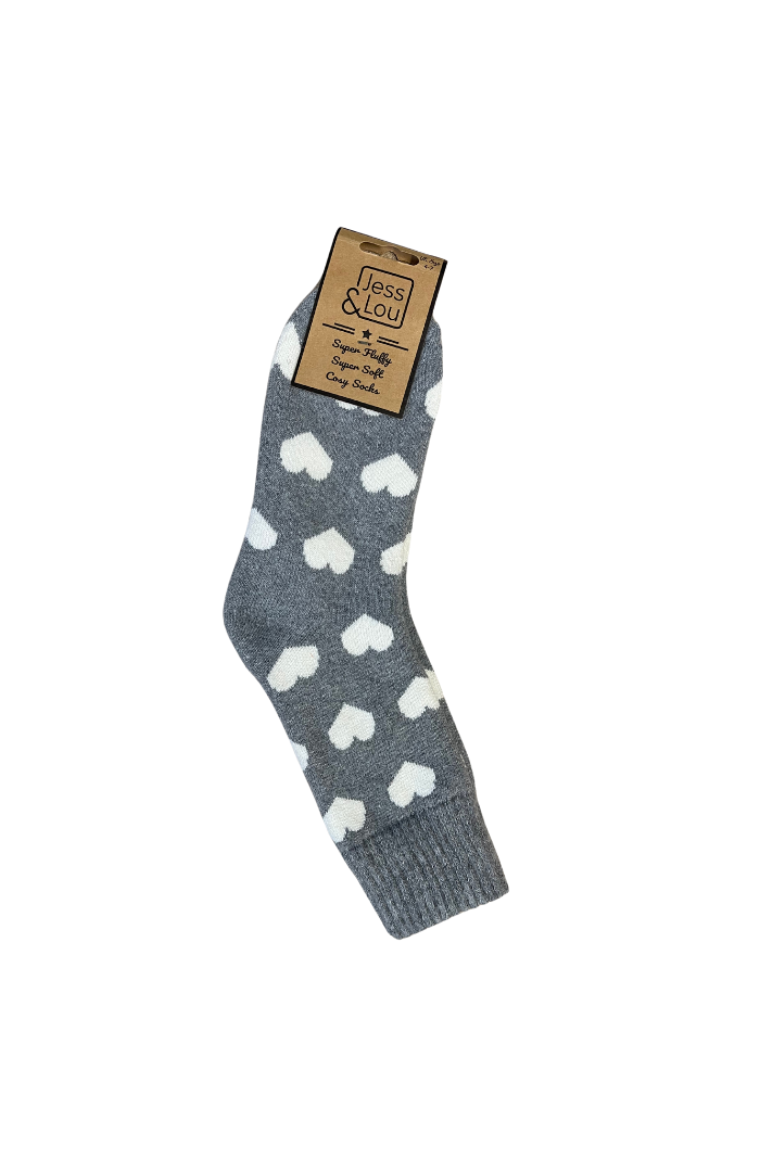 Gerippte Socken „Happy Hearts“.