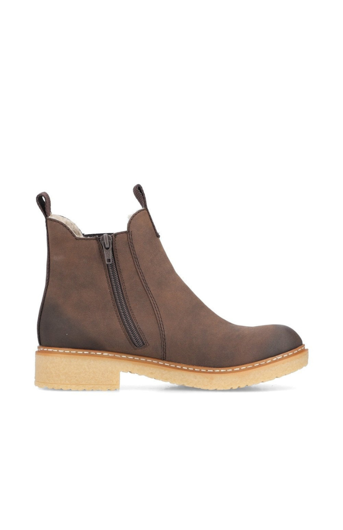 Brown Wool Lined Ankle Boot