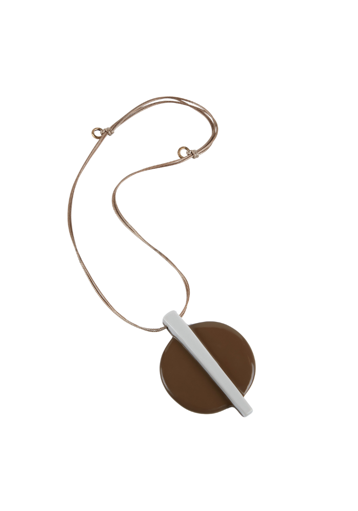 Statement Wood Disc Necklace