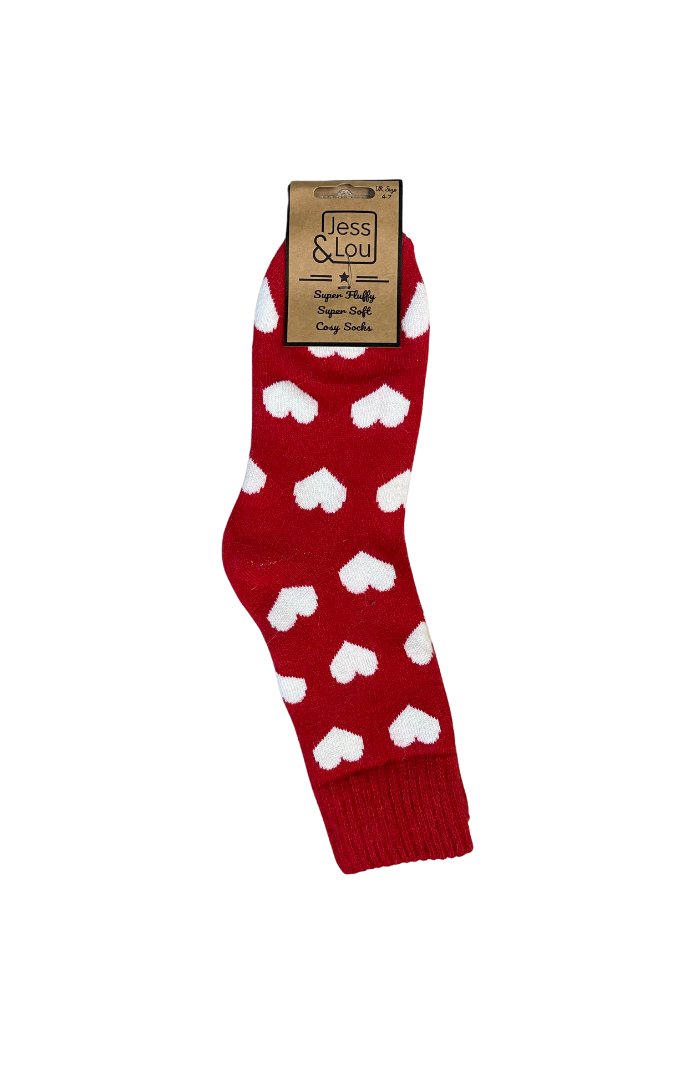 Gerippte Socken „Happy Hearts“.