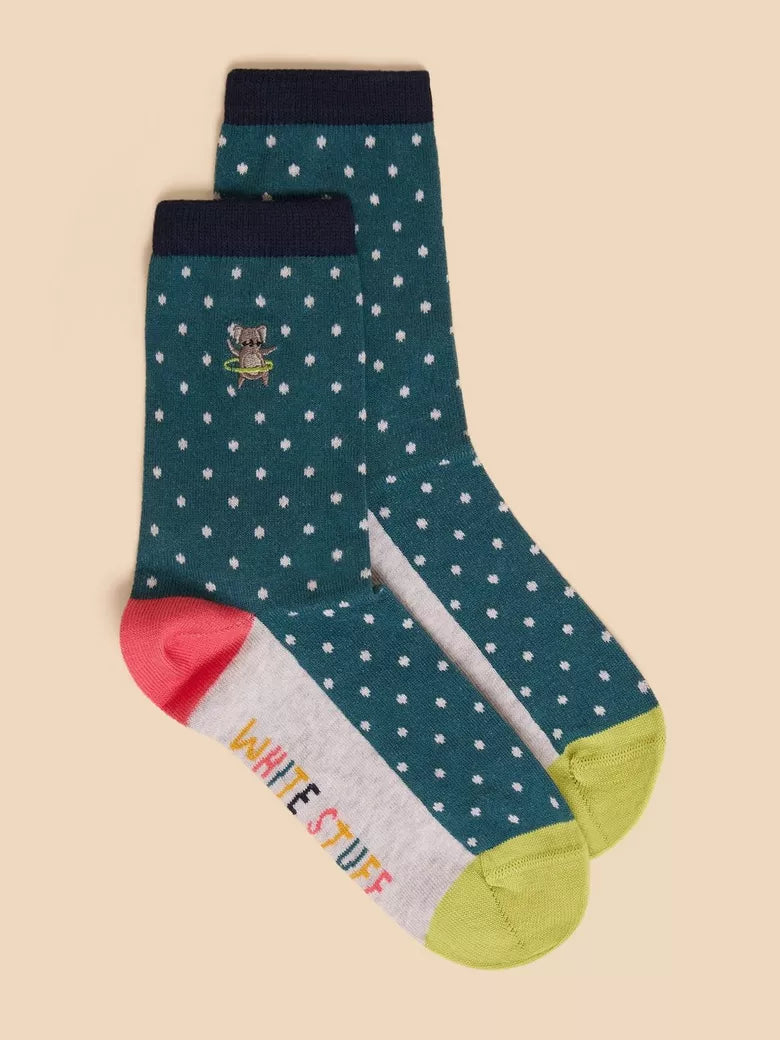 Embroidered Kola Ankle Sock