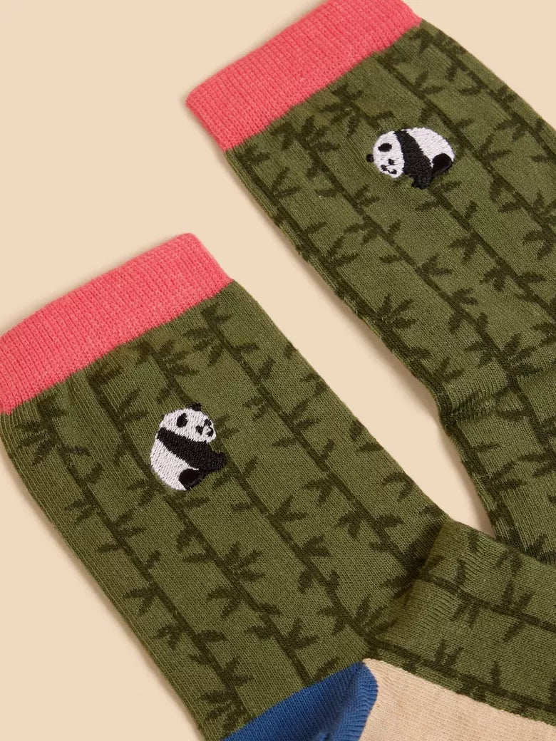Embroidered Panda Ankle Sock
