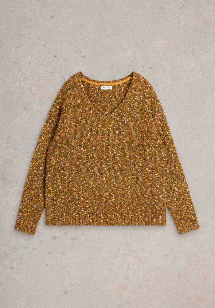 Textured V-Neck Jumper