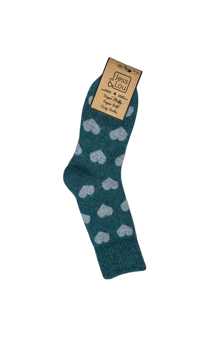 Gerippte Socken „Happy Hearts“.