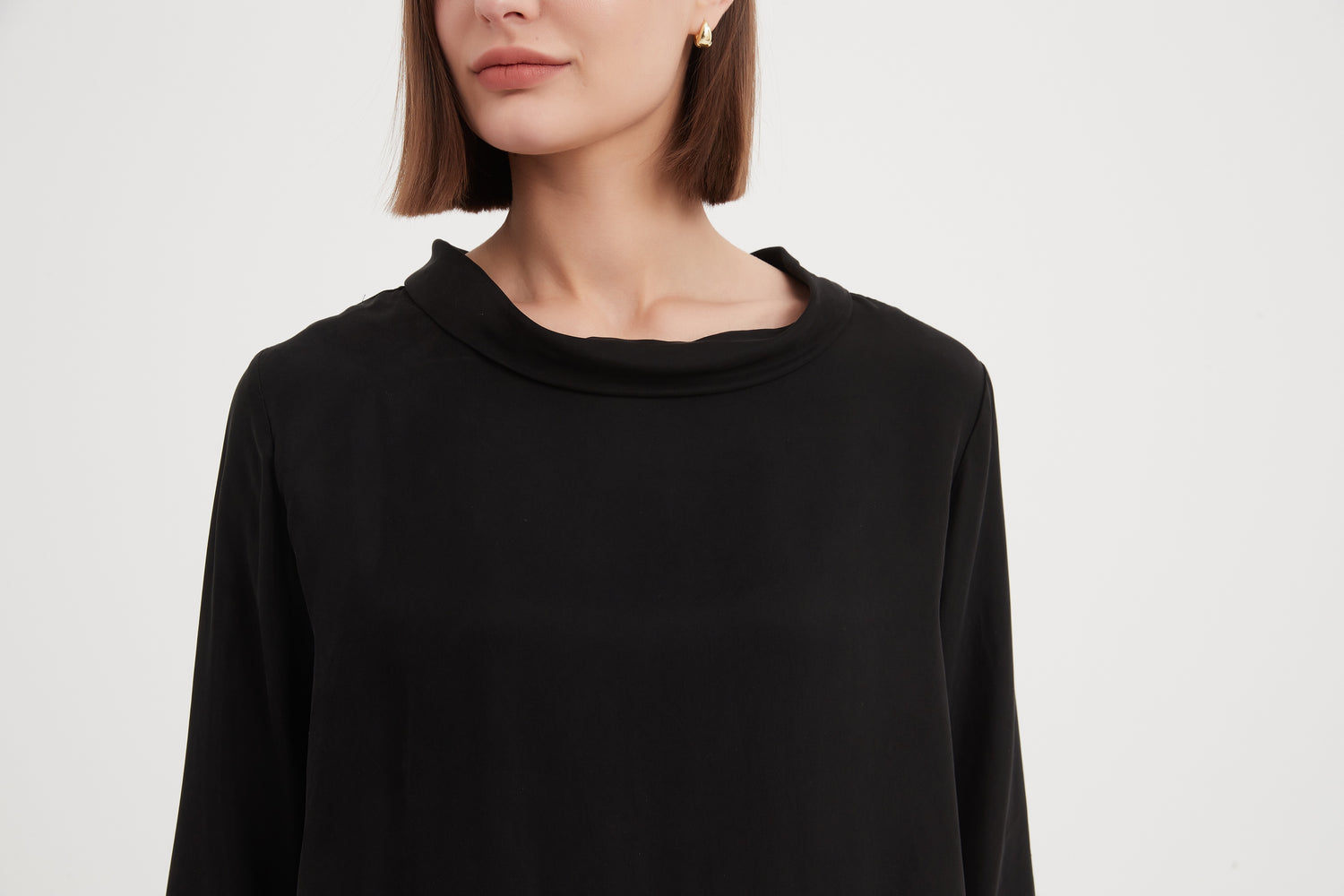 Bell Sleeve Mock Neck Top