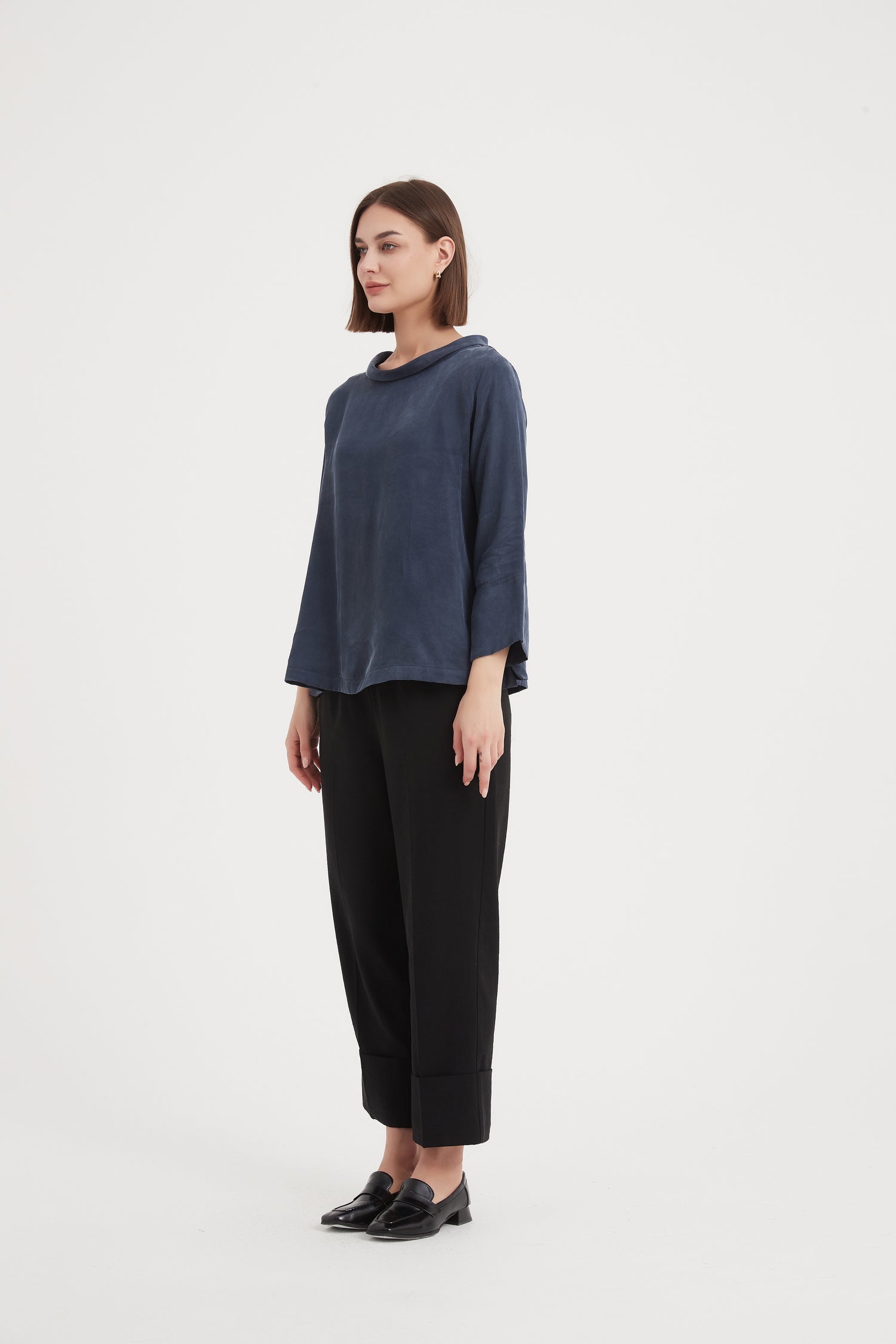 Bell Sleeve Mock Neck Top