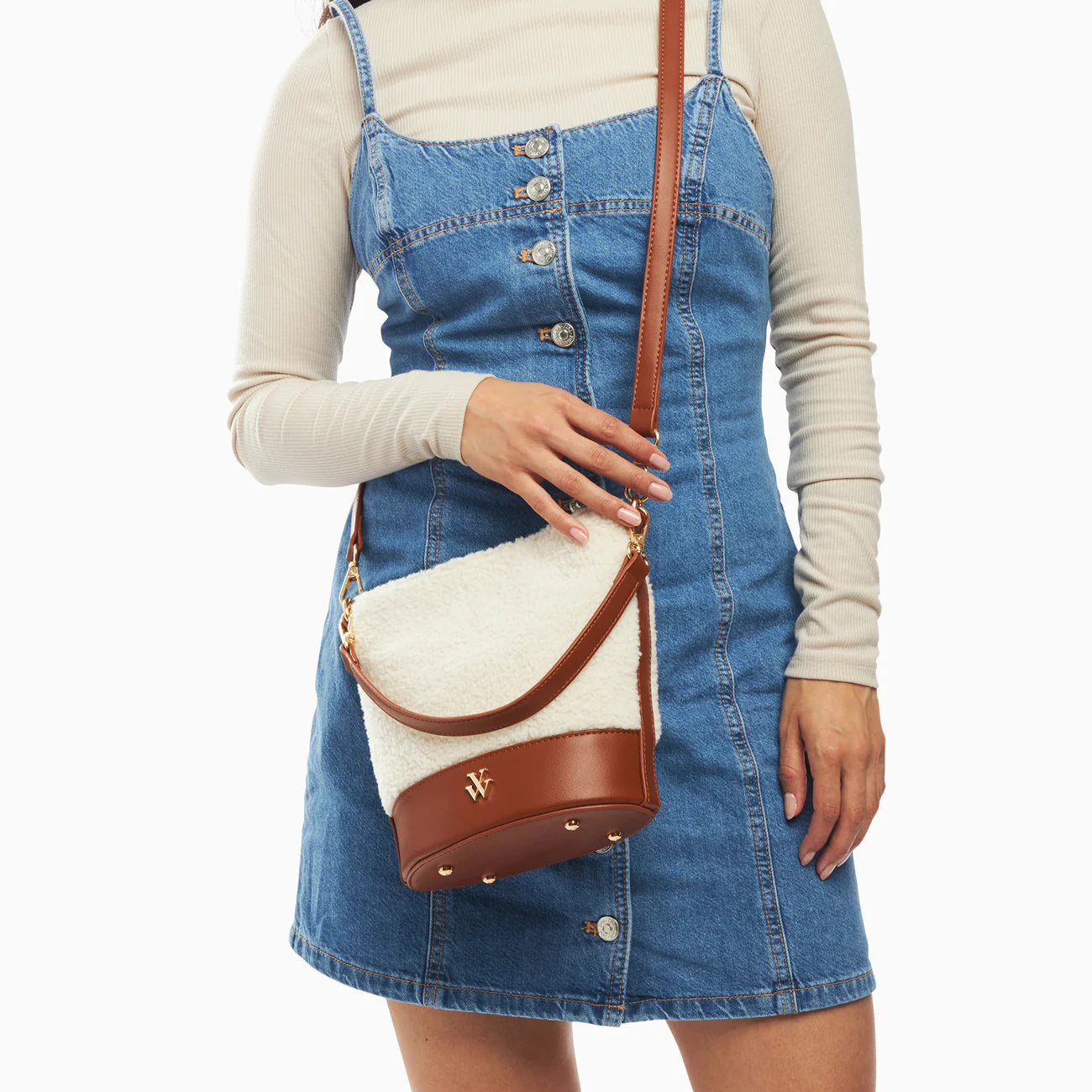 Milou Shearling Bucket Bag