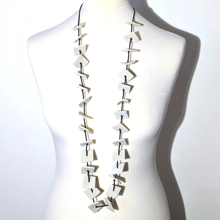 Lightweight Necklace With Neoprene Squares