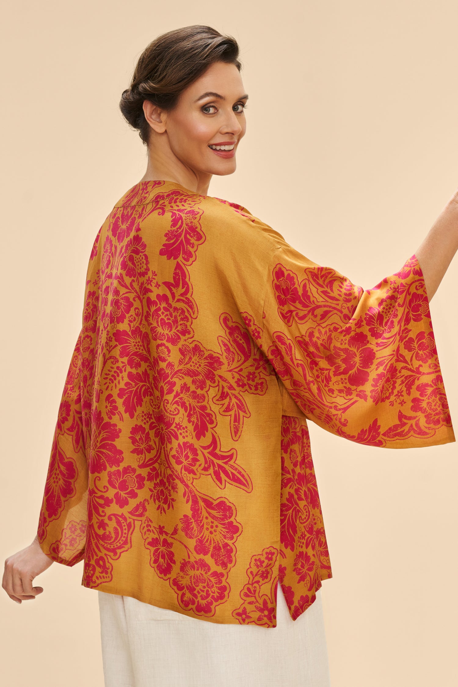 Mustard Tapestry Kimono Jacket