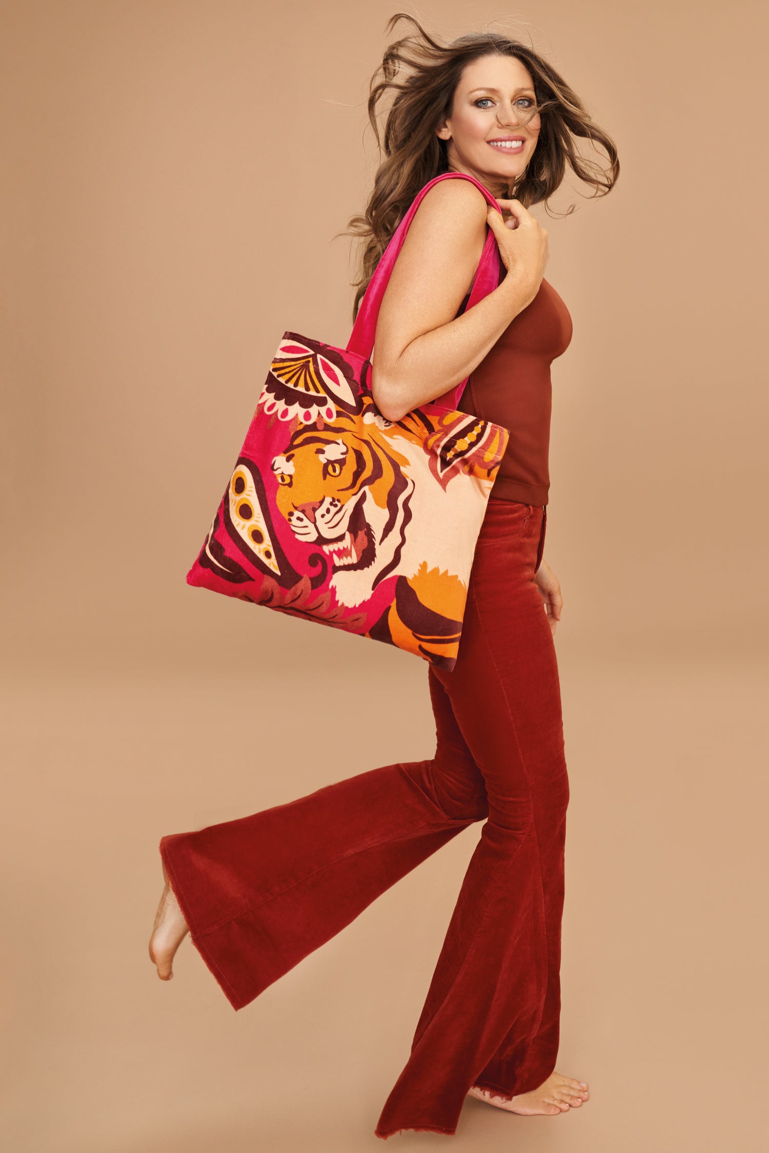 Roaring Tiger Velvet Tote Bag