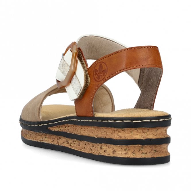 Beige Small Wedge Sandals