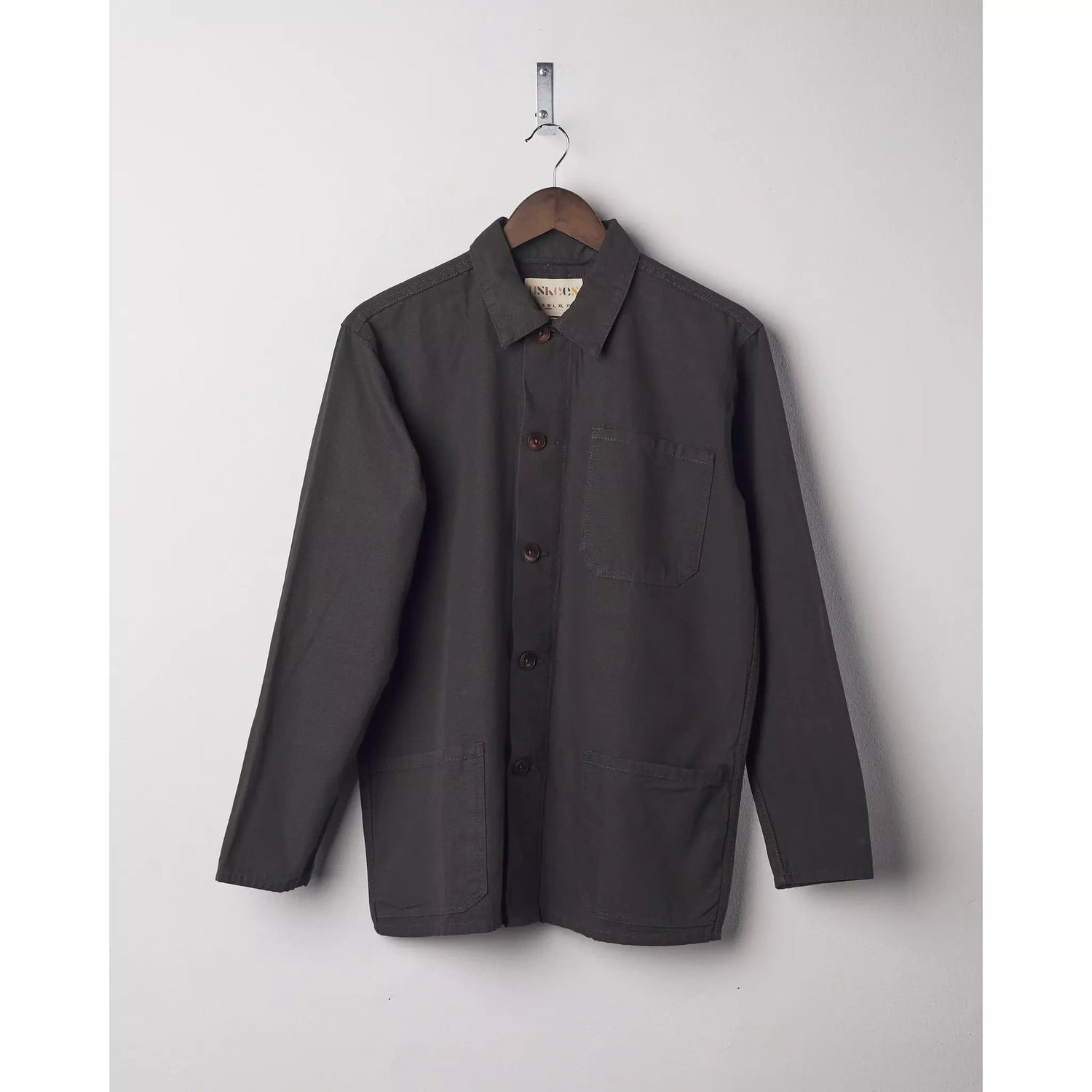 Uskees Buttoned Overshirt Faded Black - escape