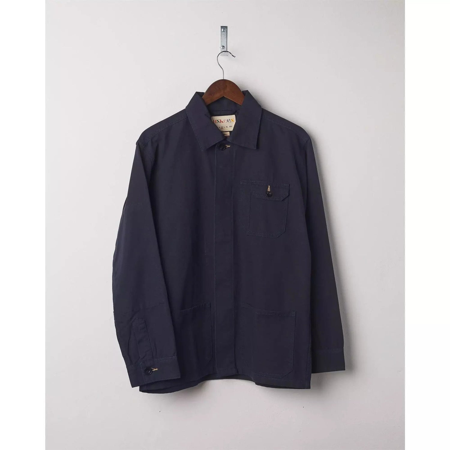 Uskees Overshirt With Hidden Buttons Midnight Blue - escape