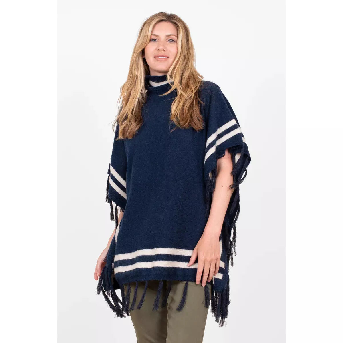 Blanket Tassle Knitted Poncho - escape