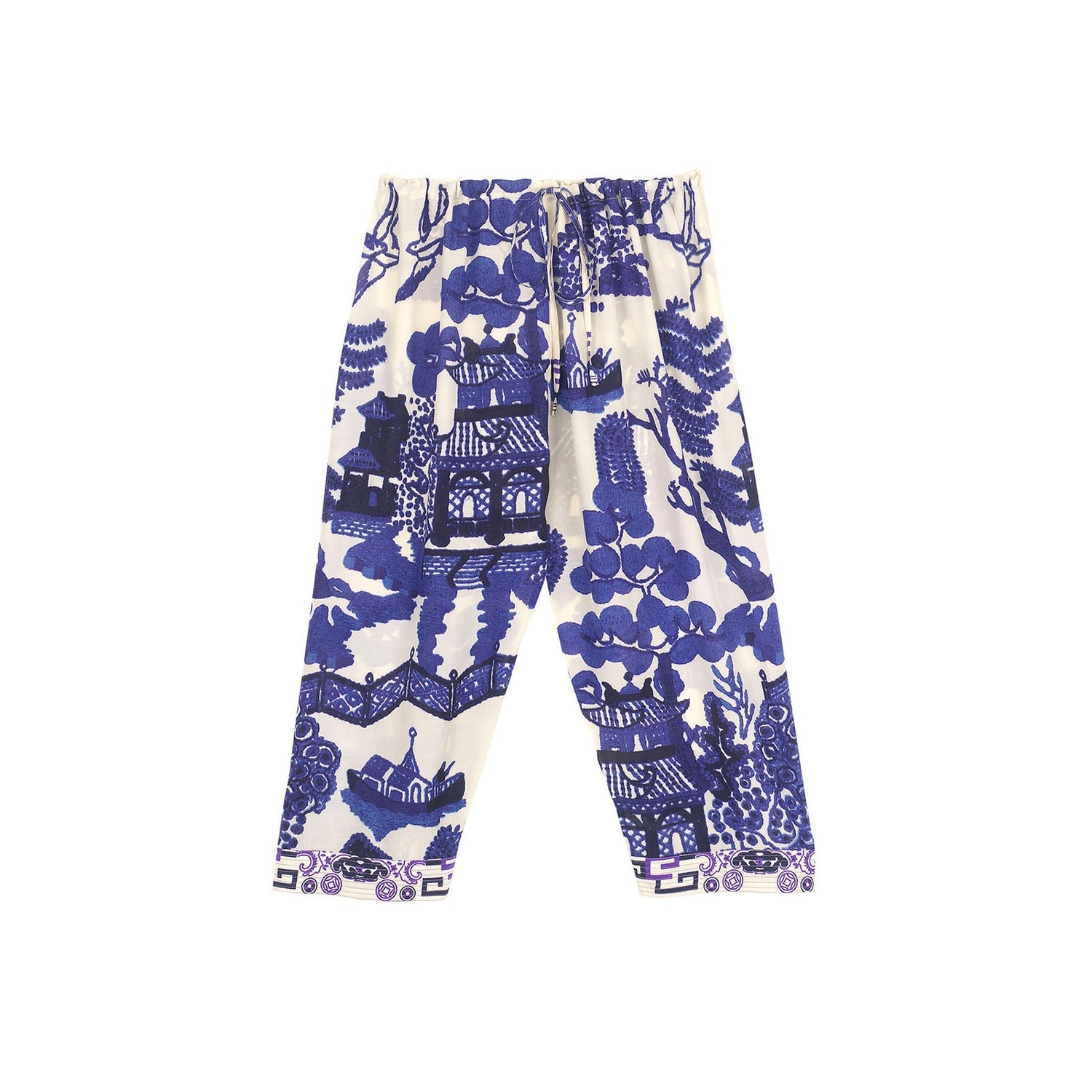 Giant Willow Blue Crepe Pants-One Hundred Stars-Blue Water Clothing