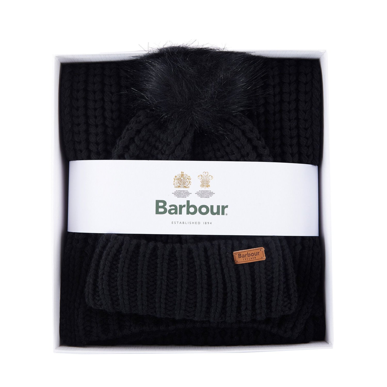 Barbour Saltburn Beanie & Scarf Set-Barbour-Blue Water Clothing
