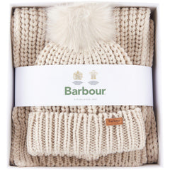 Barbour Saltburn Beanie & Scarf Set-Barbour-Blue Water Clothing