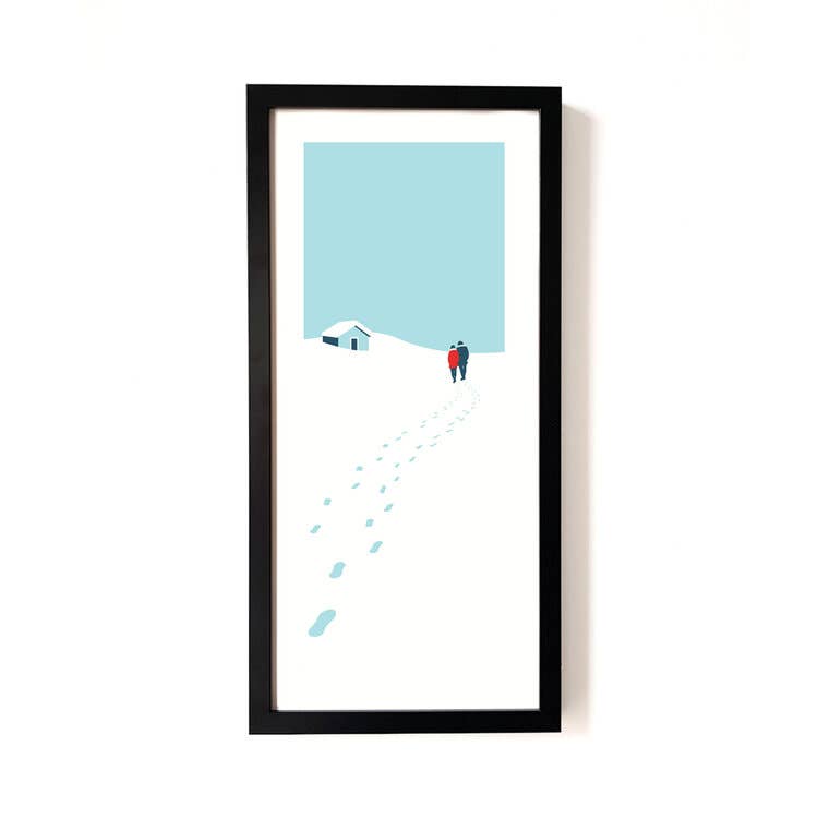 A Walk In Fresh Snow Art Print - escape