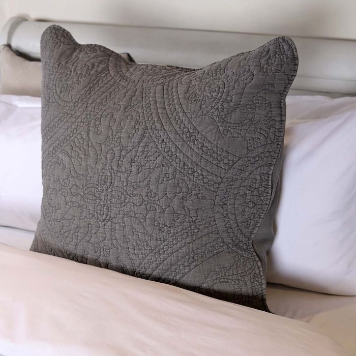 Grey Stitch Duck Feather Pillow - escape